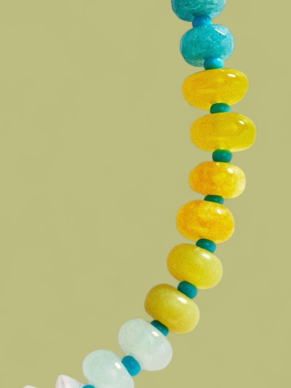 Anthropologie Rainbow Stone Beaded Necklace in Blue & Green - Picture 4 of 4